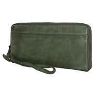 Bear Design Zip Around Portemonnee / Clutch Cow Lavato Groen