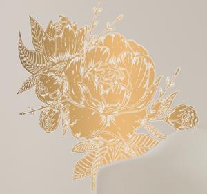 Bloemen stickers Pioen goud