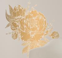 Bloemen stickers Pioen goud