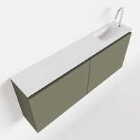 Toiletmeubel Mondiaz Ture | 120 cm | Meubelkleur Army | Eden wastafel Talc Rechts | 1 kraangat