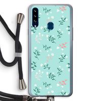 Small white flowers: Samsung Galaxy A20s Transparant Hoesje met koord