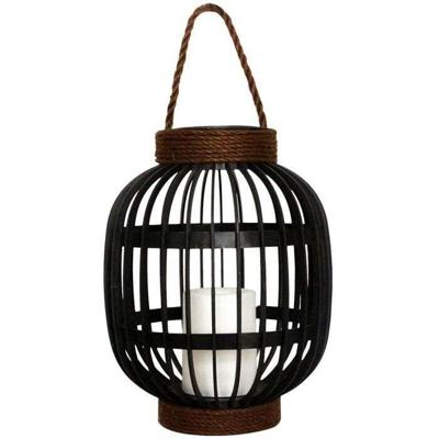Decoratieve zonnelantaarn - LUMISKY - FIDJY - H30 cm - Kaarseffect touwhandvat - Warm witte LED