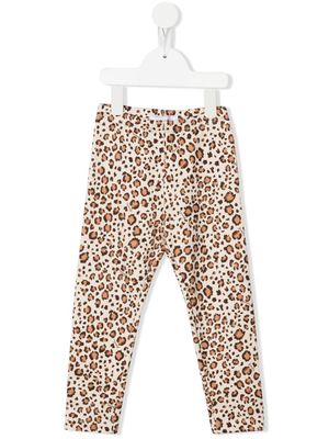 Monnalisa pantalon de jogging à imprimé animalier - Marron