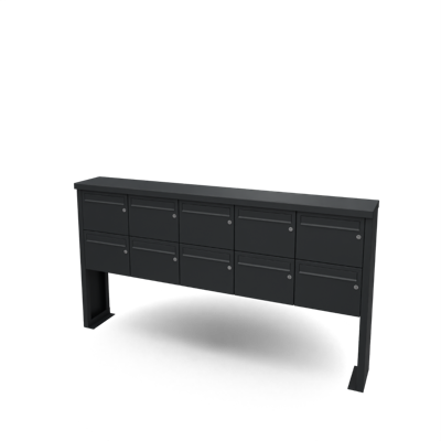 Multibox brievenbus 5 breed 2 hoog zwart - Geroba