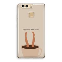 Aggressively drinks coffee: Huawei P9 Transparant Hoesje