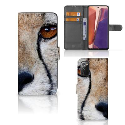 Samsung Galaxy Note 20 | Telefoonhoesje | Met pasjeshouder | Cheetah