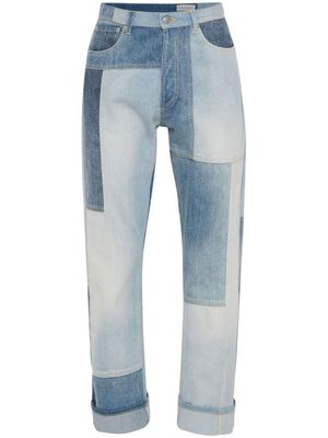 Alexander McQueen jean à design patchwork - Bleu Alexander McQueen jean à design patchwork - Bleu