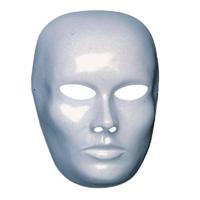 Blanco gezicht masker vrouw - wit - plastic - beschilderbaar - Carnaval