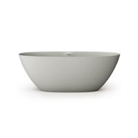 Zeza Element Vrijstaand Bad - 175x76x60cm - solid surface - mat licht grijs SW1208809