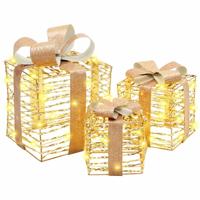 Cadeau Doos met 60 LED 3 pcs Warmwit 20 x 20 x 20 cm PET