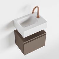 Toiletmeubel Mondiaz Andor | 40 cm | Meubelkleur Smoke | Lex vrijhangend wastafel Talc Links | 1 kraangat