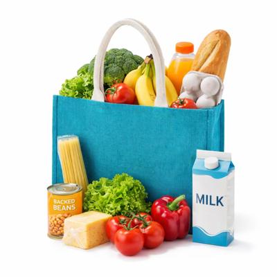 Jute boodschappen strandtas - 1x - blauw - 42 x 36 cm - Strandartikelen beach bags/shoppers