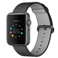 Nylon bandje - Zwart - Geschikt voor Apple Watch 42mm / 44mm / 45mm / 49mm