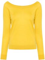 Semicouture pull fin en laine vierge - Jaune - thumbnail