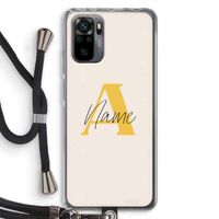 Amber Script: Xiaomi Redmi Note 10 Pro Transparant Hoesje met koord