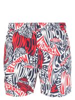 Moncler short de bain à logo imprimé - Rouge - thumbnail