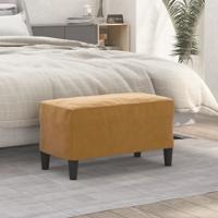 Bankje 70x35x41 cm fluweel bruin