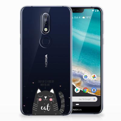 Nokia 7.1 Telefoonhoesje met Naam Cat Good Day Nokia 7.1 Telefoonhoesje met Naam Cat Good Day