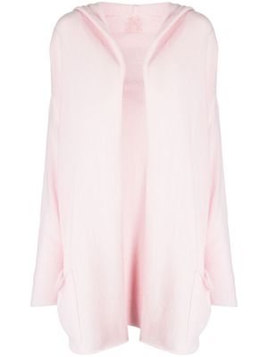 Teddy Cashmere cardigan en cachemire Napoli à capuche - Rose