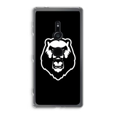 Angry Bear (black): Sony Xperia XZ2 Transparant Hoesje