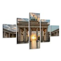 Schilderij - Brandenburgse poort Berlijn, 5 luik, Premium print - thumbnail