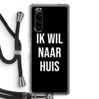 Ik wil naar huis - Zwart: Sony Xperia 5 Transparant Hoesje met koord