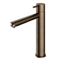 Hotbath Cobber - Wastafelmengkraan - zonder Waste - Laag - Bruin - Opbouw - Messing - V03