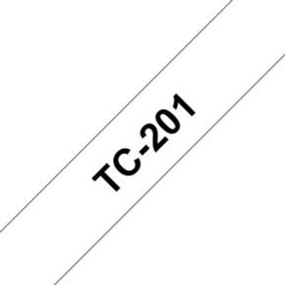 Brother TC-201 Zwart op wit labelprinter-tape