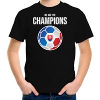 Slowakije EK/ WK supporter t-shirt we are the champions met Slowaakse voetbal zwart kinderen - thumbnail