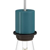 Fitting lamp koper e27 glad ontwerp met lampenkap ring