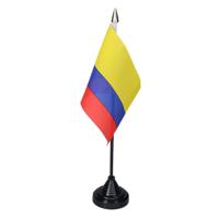 Vlag Colombia tafelvlaggetjes - 1x stuks - 10 x 15 cm vlag - met zwarte standaard
