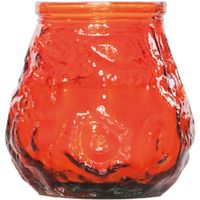 1x Horeca kaarsen oranje in kaarshouder van glas 7 cm brandtijd 17 uur - thumbnail