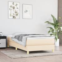 Bedframe zonder matras 90x200 cm stof crèmekleurig