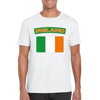 T-shirt met Ierse vlag wit heren