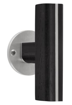 Formani voordeurknop Piet Boon TWO PBT22V/50 vast op rozet - mat RVS/eikenhout zwart