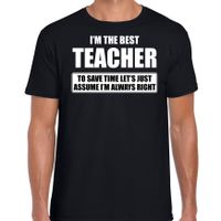 The best teacher - always right t-shirt cadeau meester / leraar zwart heren 2XL  - - thumbnail