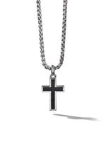 David Yurman pendentif Exotic Stone Cross en argent sterling (26 mm) - Noir