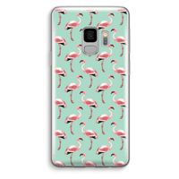 Flamingoprint groen: Samsung Galaxy S9 Transparant Hoesje
