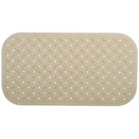 MSV Douche/bad anti-slip mat badkamer - rubber - beige - 36 x 65 cm   -