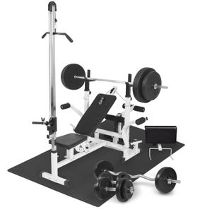 Gorilla Sports 101000-00001-0001 Trainingsbank en rek voor gewichtheffen Zwart, Wit