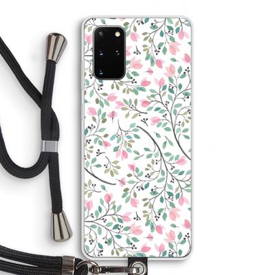 Sierlijke bloemen: Samsung Galaxy S20 Plus Transparant Hoesje met koord