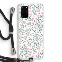 Sierlijke bloemen: Samsung Galaxy S20 Plus Transparant Hoesje met koord