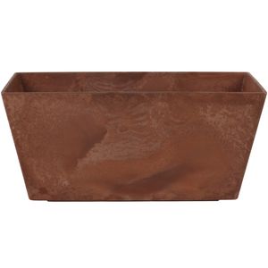 Bloempot/plantenpot balkonbak van gerecycled kunststof terra bruin D37 x 17 en H17 cm