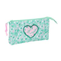 Pennenetui met 3 vakken Safta Cuore Munt 22 x 12 x 3 cm