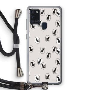 Miauw: Samsung Galaxy A21s Transparant Hoesje met koord