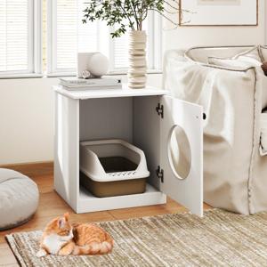 Kattenbak Verborgen Kattentoilet Binnenhuisdierhuis Multifunctionele Bijzettafel Kleine Houten Opbergkast voor Woonkamer Slaapkamer
