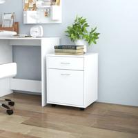 Rolkast 45x38x54 cm bewerkt hout wit