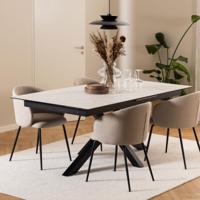 Bendt Uitschuifbare Eettafel 'Line' Keramiek, 200/240 x 100cm, kleur Wit