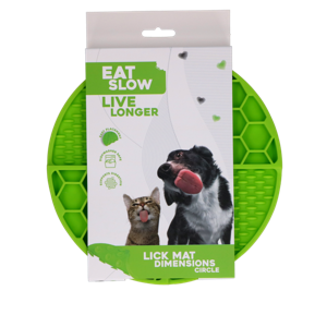 Eat Slow Live Longer Lick Mat Dimensions Circle Green