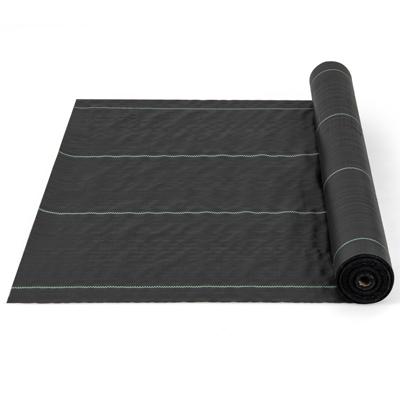 Onkruidbestrijdingsdoek 1M x 50M PP Onkruidbestrijdingsdoek met Duidelijke Rechte Geleidelijn voor Tuinpaden Zwart